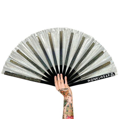 XL Festival Fan - Disco Glitter, Clear