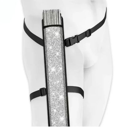 Transparent Clear Disco Glitter XL Festival Fan