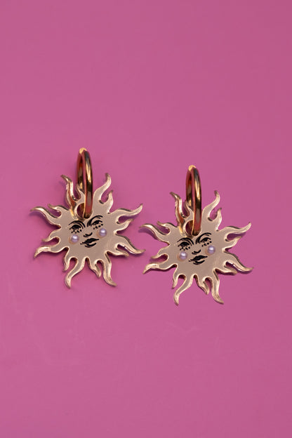 Peaceful Sun Hoop Earrings | Sun Jewellery