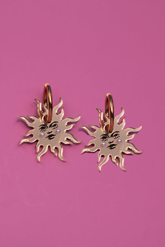 Peaceful Sun Hoop Earrings | Sun Jewellery