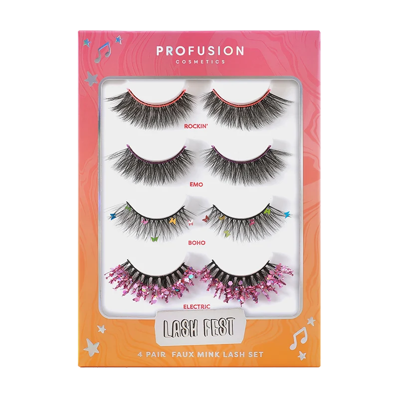 Profusion It’s A Vibe Lash Fest – 4 Pair Faux Mink Lash Set
