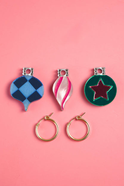 Christmas Baubles Hoop Earrings | Set of 3