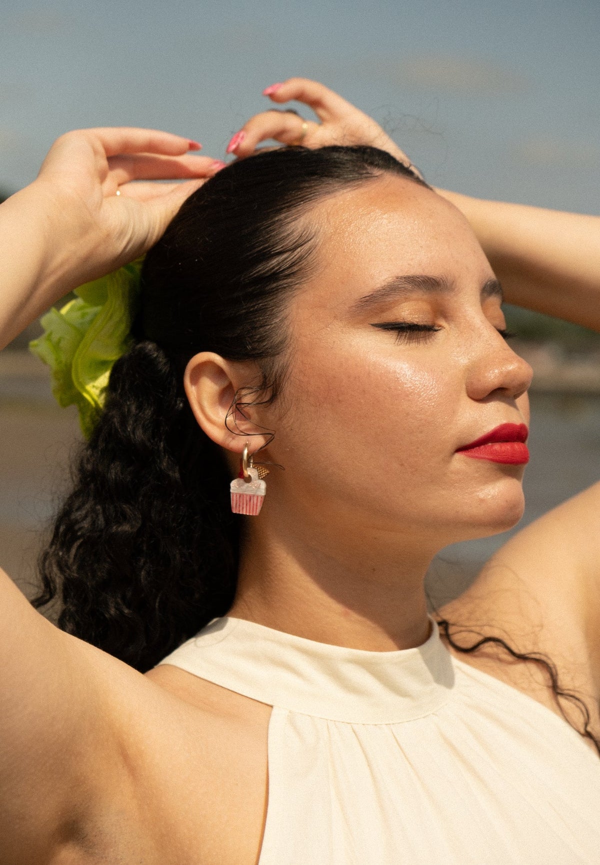 Ice Cream Cup Hoop Earrings | Handmade Food Jewellery