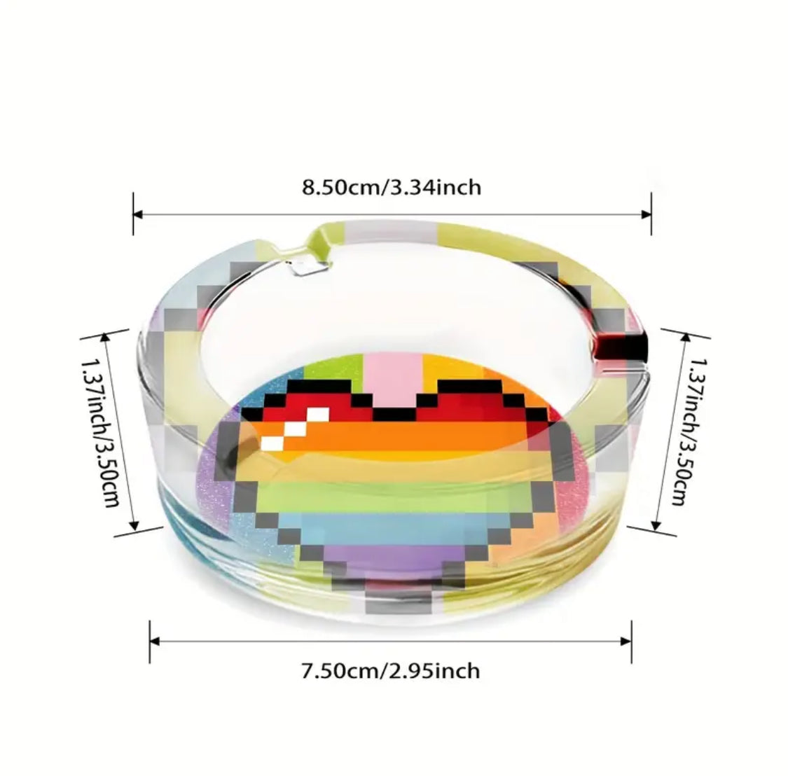 Ashtray - Pixel Rainbow Heart