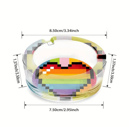 Rainbow Pixel Heart Ashtray