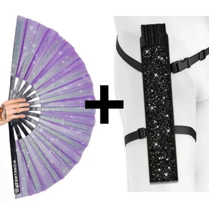 Lilac Glitter XL Festival Fan