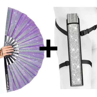 Lilac Glitter XL Festival Fan