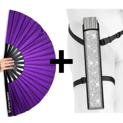 Purple Shimmer Metallic XL Festival Fan