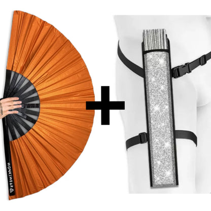 Orange Shimmer Metallic XL Festival Fan