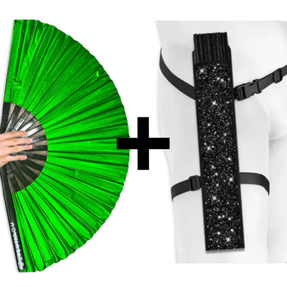 Green Shimmer Metallic XL Festival Fan