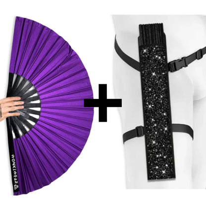 Purple Shimmer Metallic XL Festival Fan