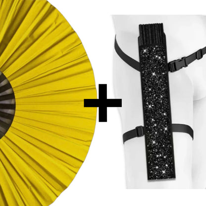 Gold Shimmer Metallic XL Festival Fan