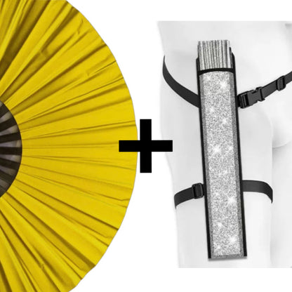 Gold Shimmer Metallic XL Festival Fan