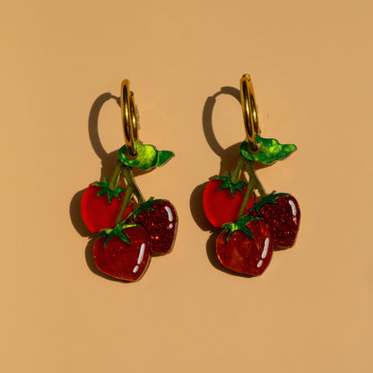 Tomato Vine Hoop Earrings | Food Jewellery