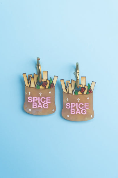 Spice Bag Hoop Earrings | Food Statement Jewellery