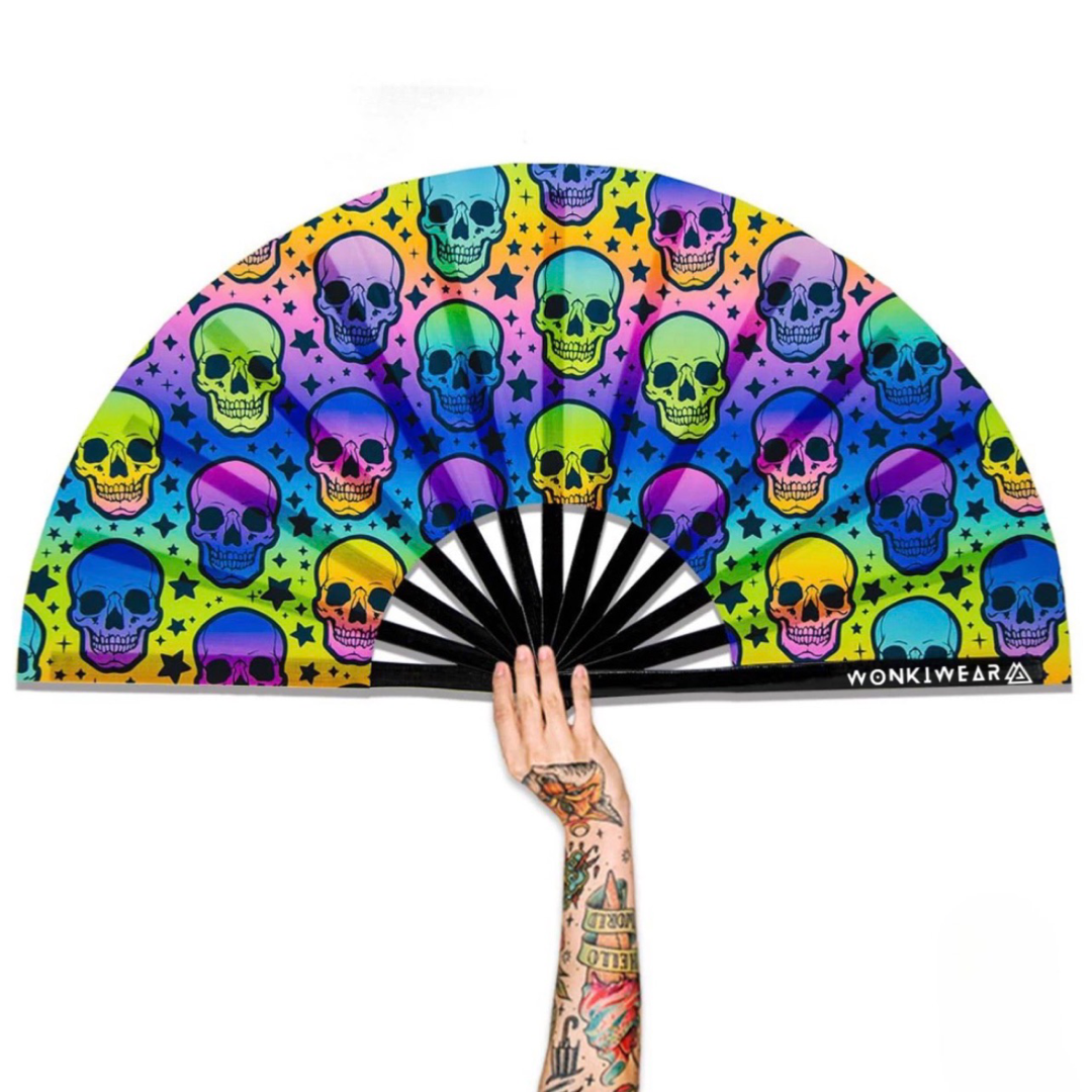 XL Festival Fan - UV Reactive, Skulls Trick or Treat