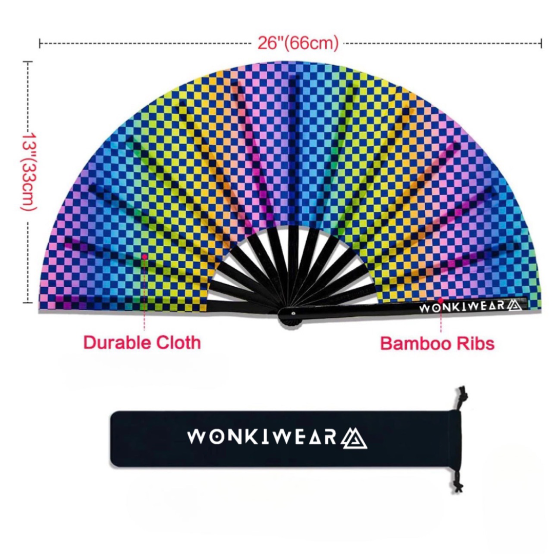 XL Festival Fan - UV Reactive, Chequered Wanna Race