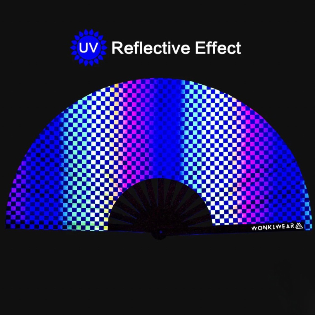 XL Festival Fan - UV Reactive, Chequered Wanna Race