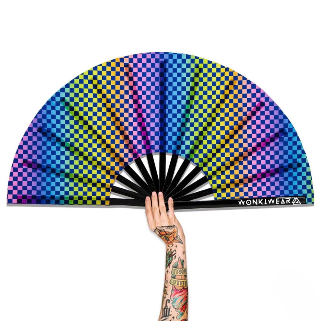 XL Festival Fan - UV Reactive, Chequered Wanna Race