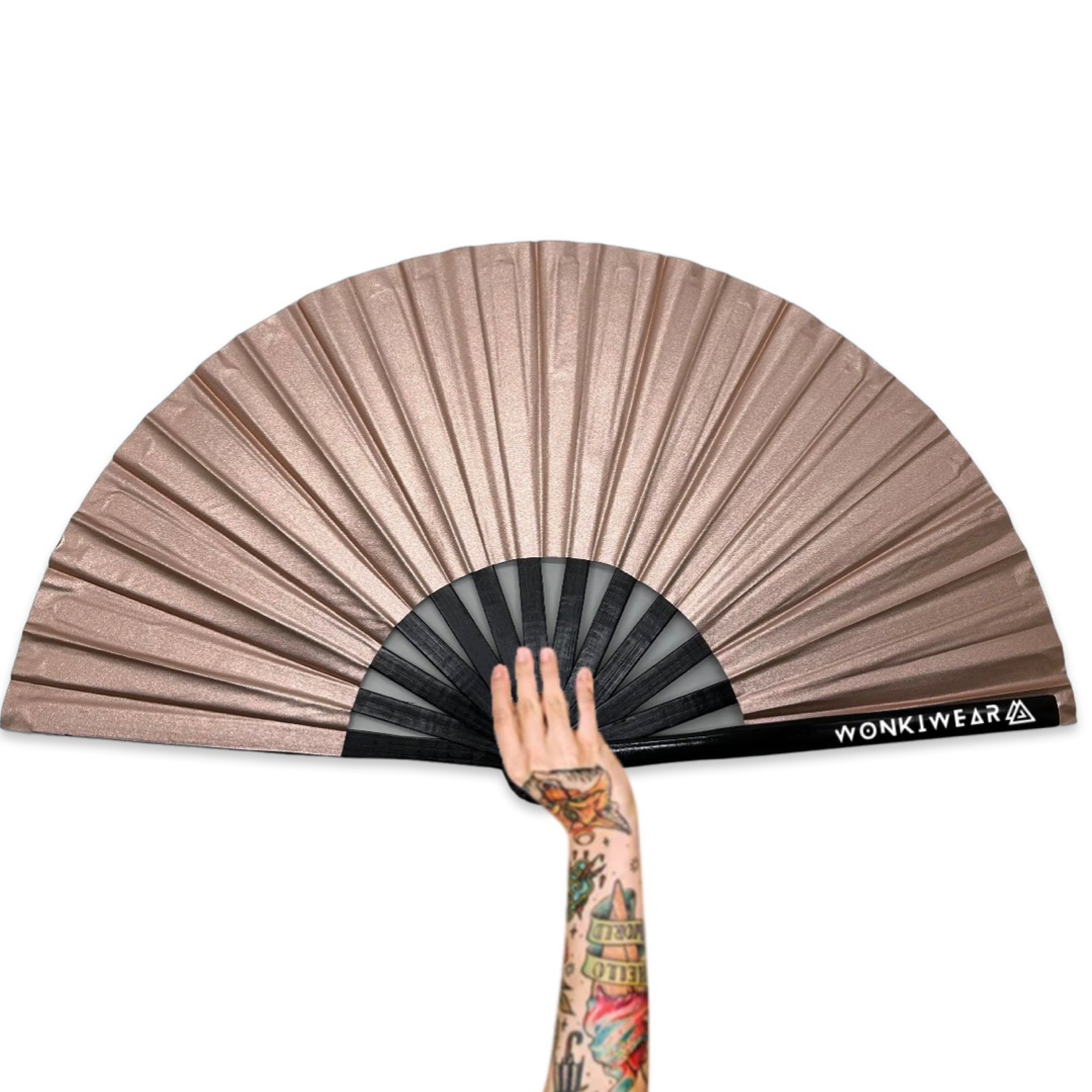 XL Festival Fan - Shimmery Metallic, Rose Gold