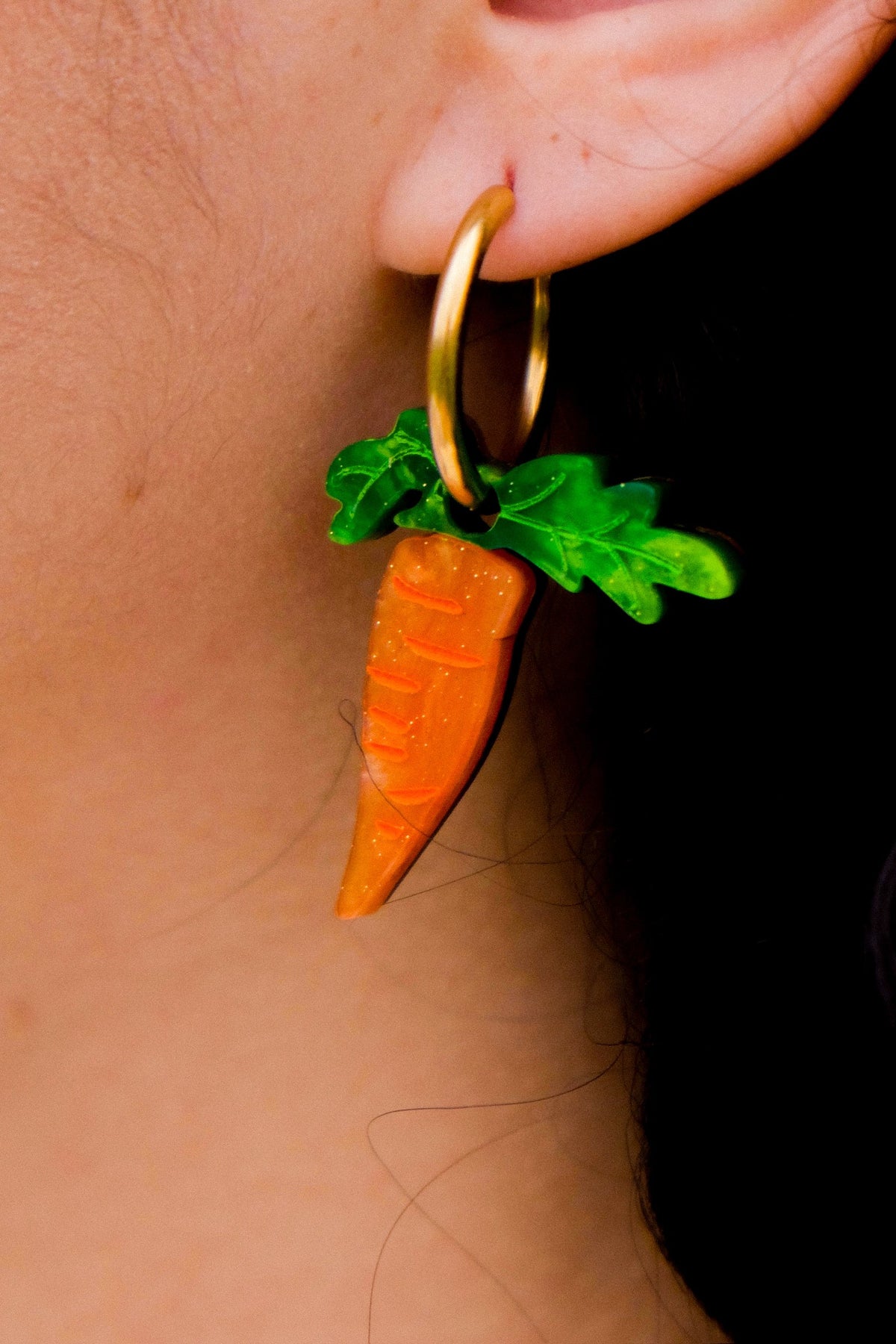 Carrot Hoop Earrings | Quirky Food Jewellery
