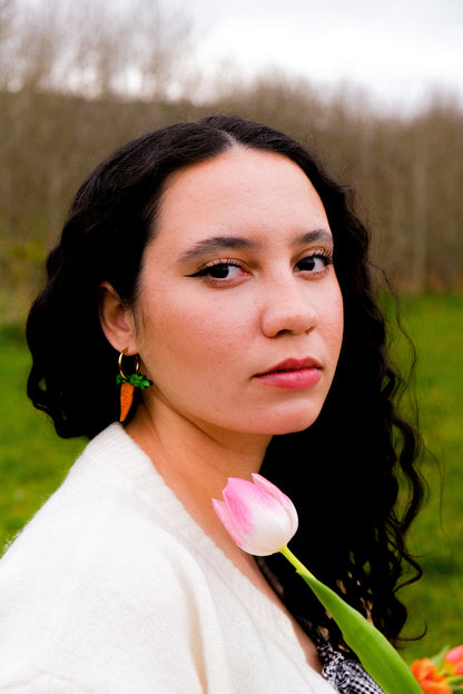 Carrot Hoop Earrings | Quirky Food Jewellery