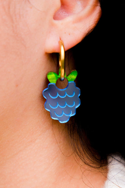 Berry Hoop Earrings | Asymmetrical Fruit Jewellery