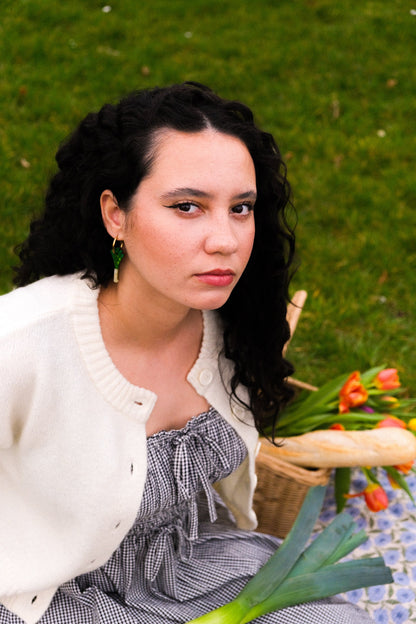 Leek Hoop Earrings | Quirky Food Jewellery