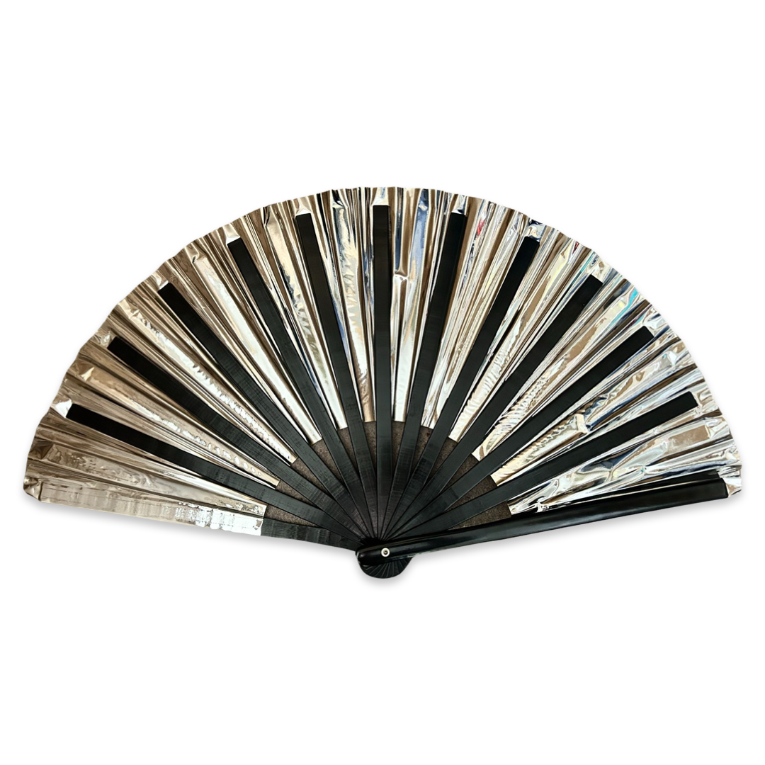 XL Festival Fan - Shimmery Metallic, Black