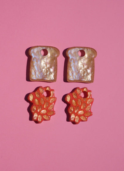 Beans on Toast Hoop Earrings | British Food Jewellery
