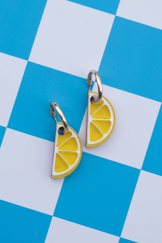 Lemon Slice Hoop Earrings | Fruit Jewellery