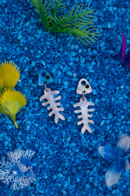 Fish Skeleton Hoop Earrings | Quirky Statement Jewellery