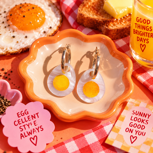Boiled Egg Hoop Earrings
