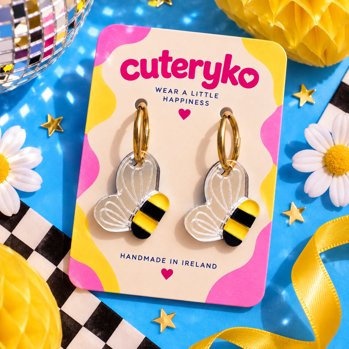 Bee Hoop Earrings | Quirky Statement Jewellery
