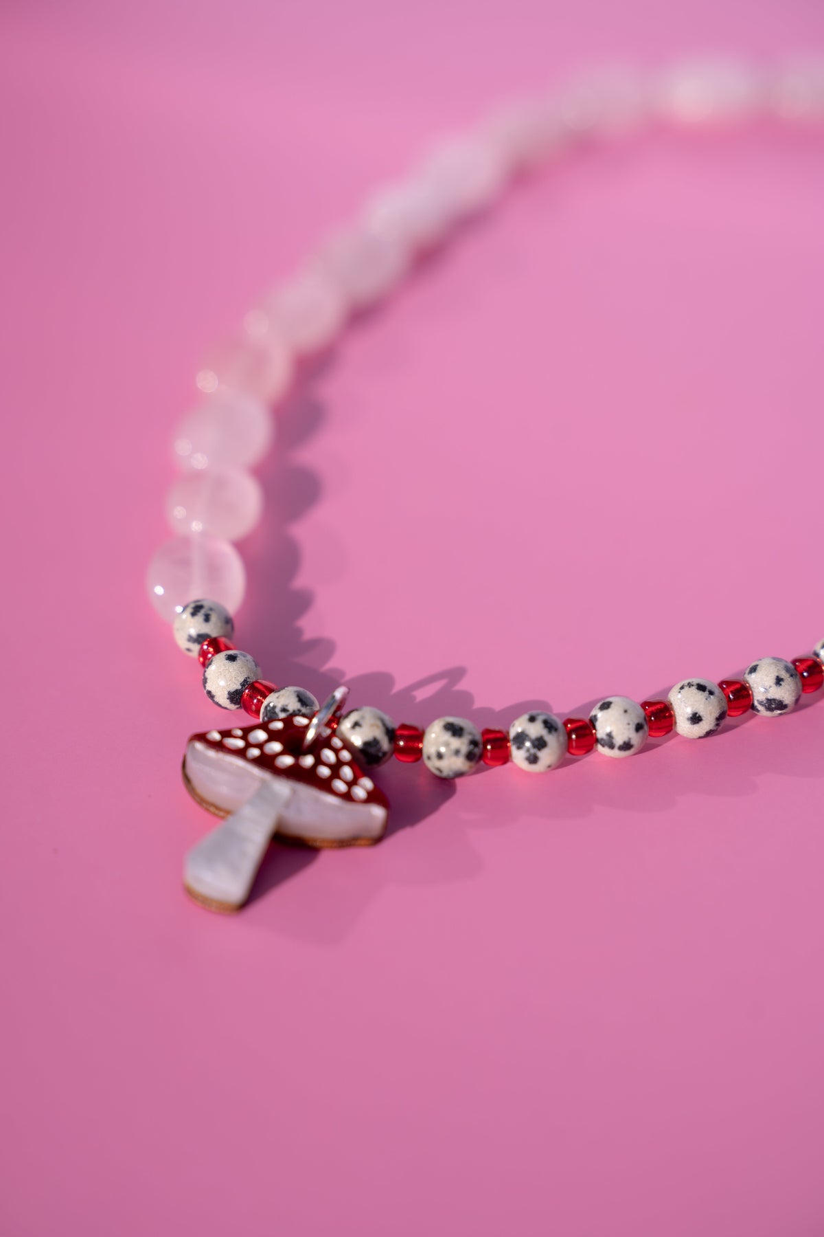 Mushroom Forest Beaded Necklace | Woodland Statement Jewellery