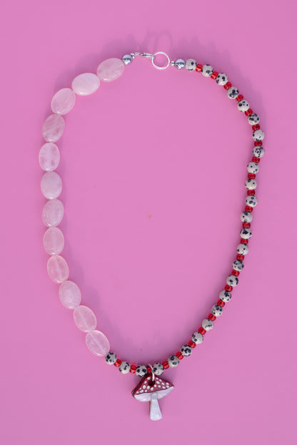 Mushroom Forest Beaded Necklace | Woodland Statement Jewellery