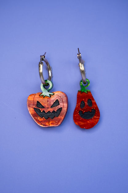 Misshapen Spooky Pumpkin Hoop Earrings | Halloween Jewellery