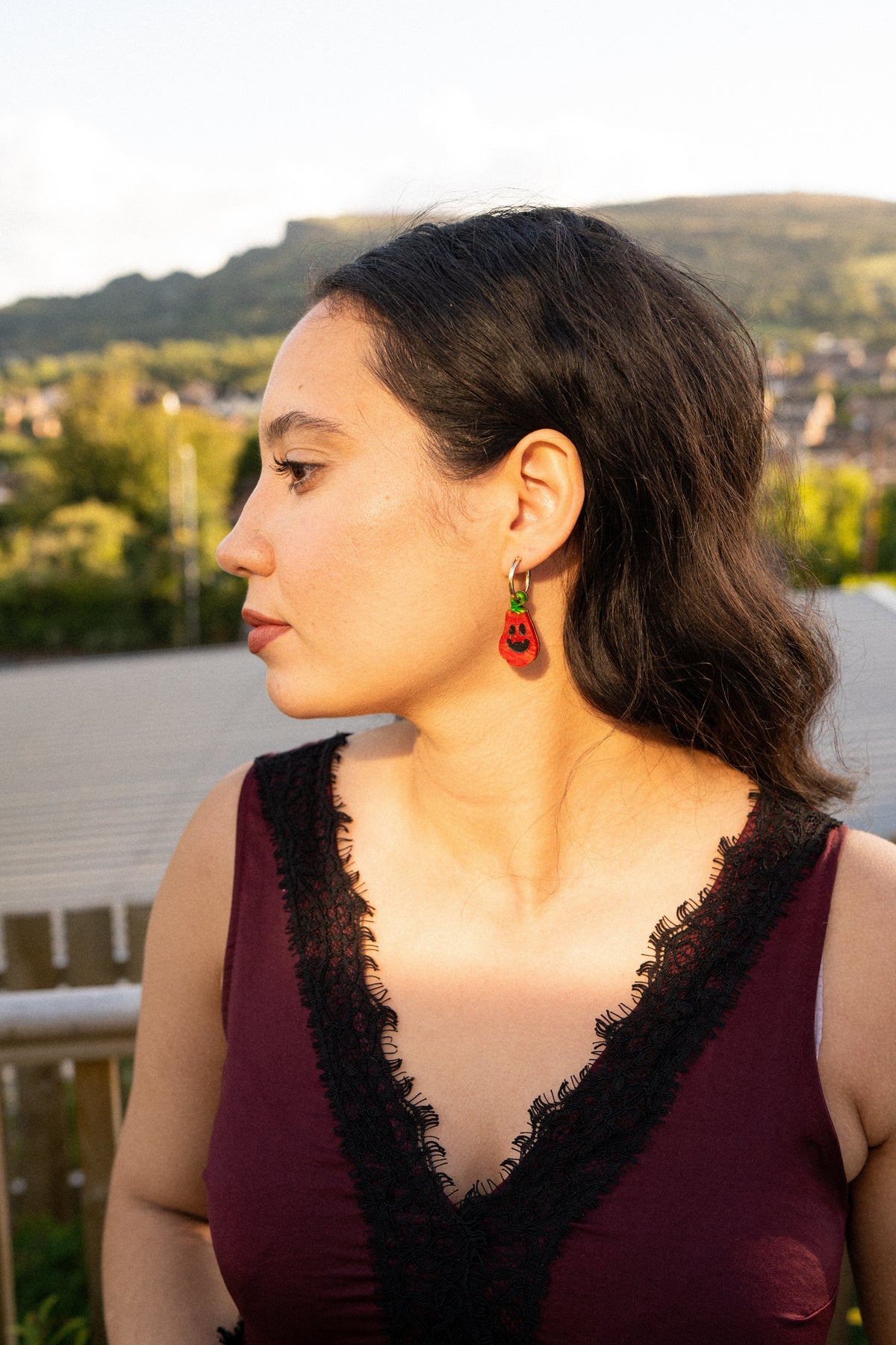 Misshapen Spooky Pumpkin Hoop Earrings | Halloween Jewellery