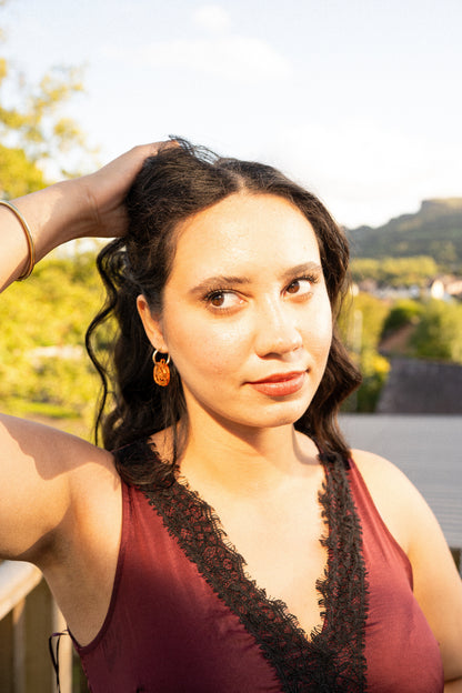 Pumpkin Hoop Earrings | Halloween Jewellery