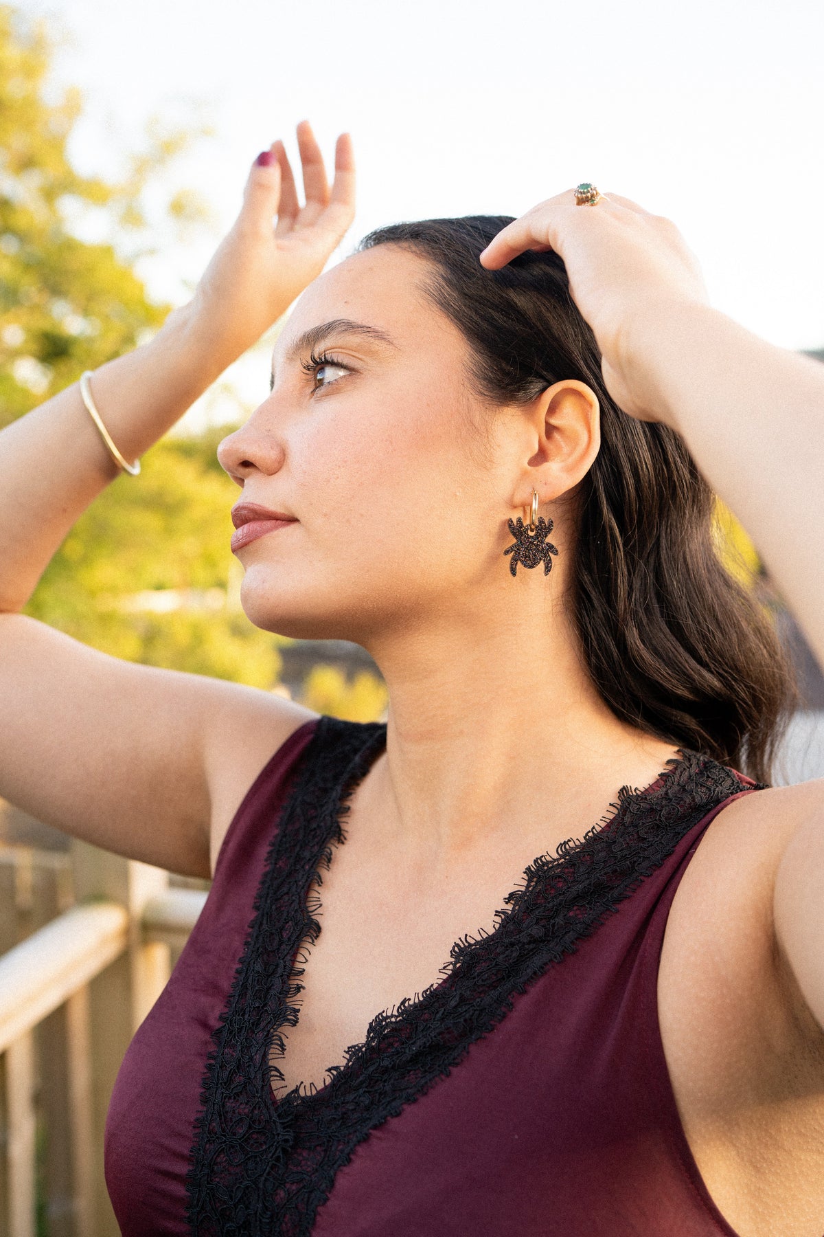 Spider Hoop Earrings | Halloween Jewellery