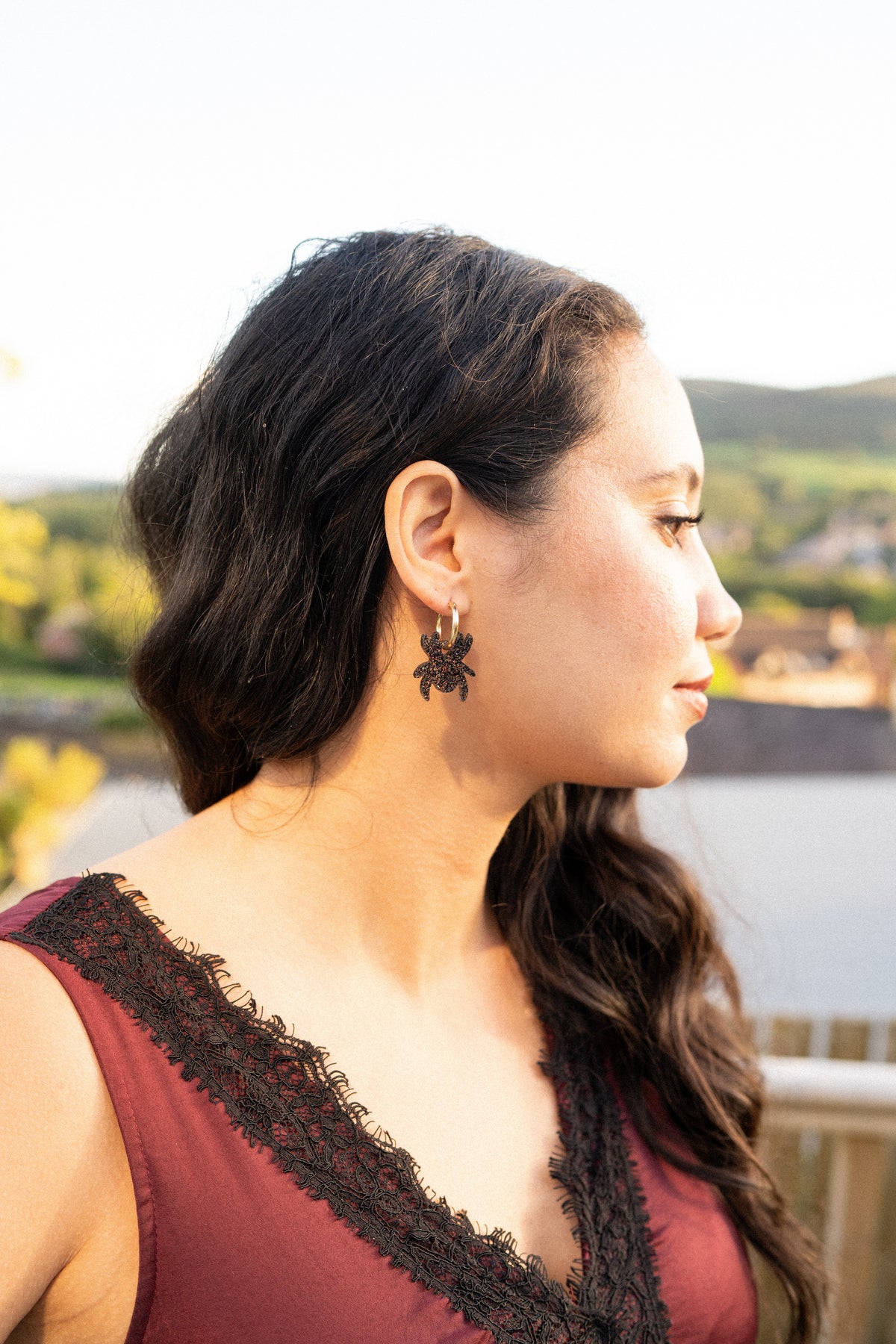 Spider Hoop Earrings | Halloween Jewellery