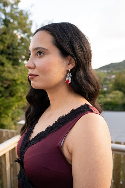 Bloody Cheese Grater Hoop Earrings | Food Statement Jewellery