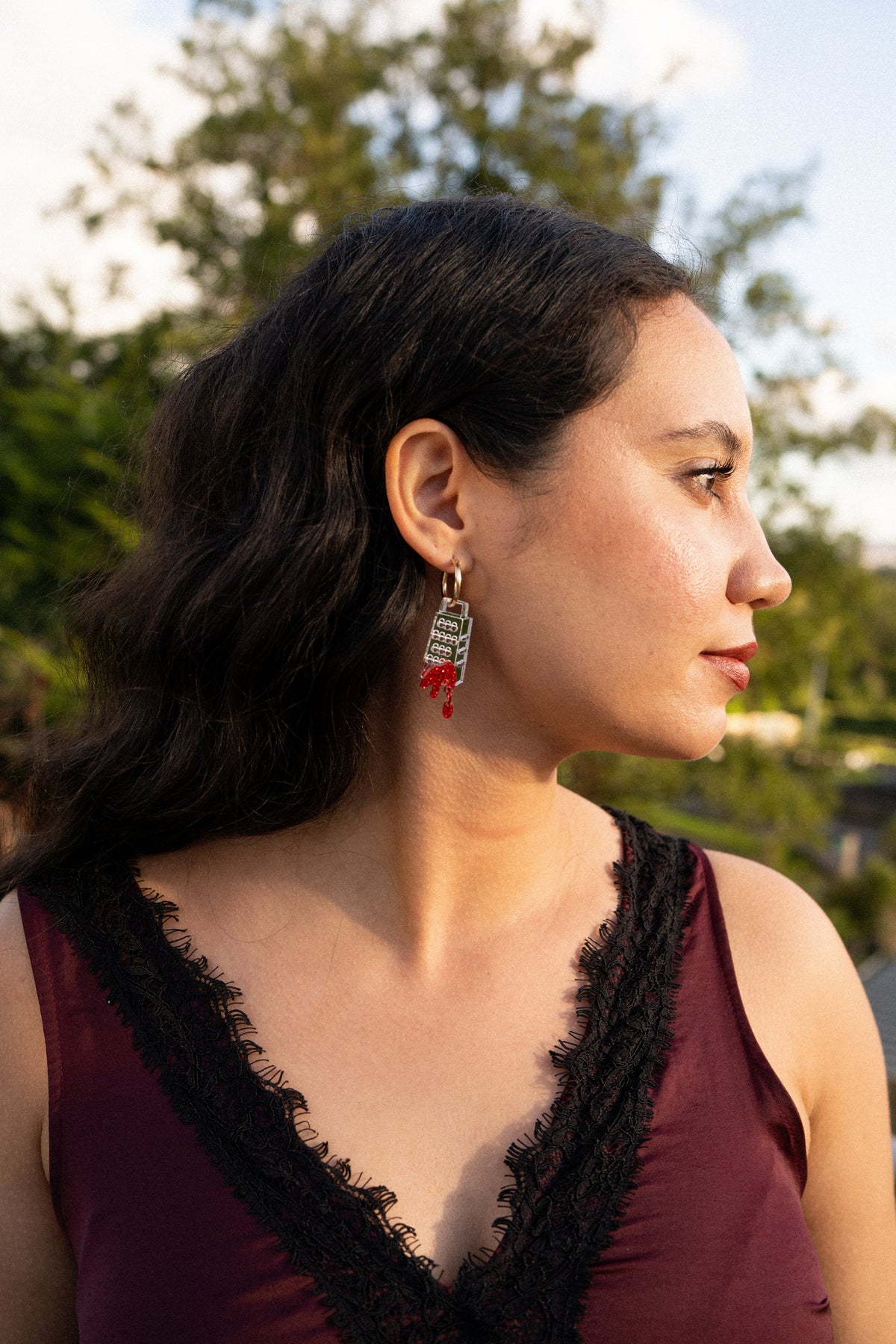 Bloody Cheese Grater Hoop Earrings | Food Statement Jewellery