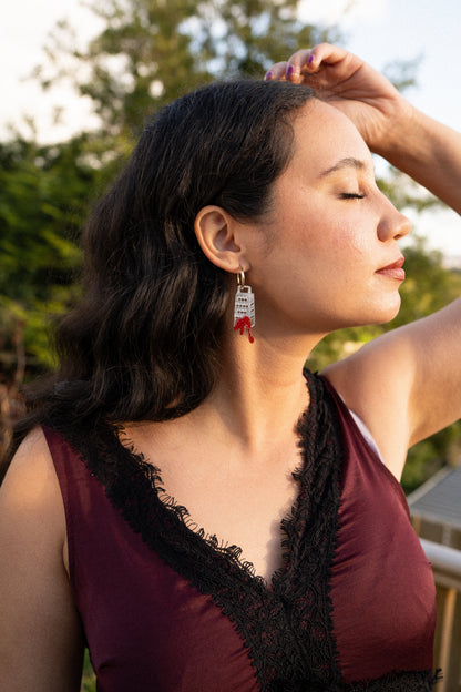Bloody Cheese Grater Hoop Earrings | Food Statement Jewellery