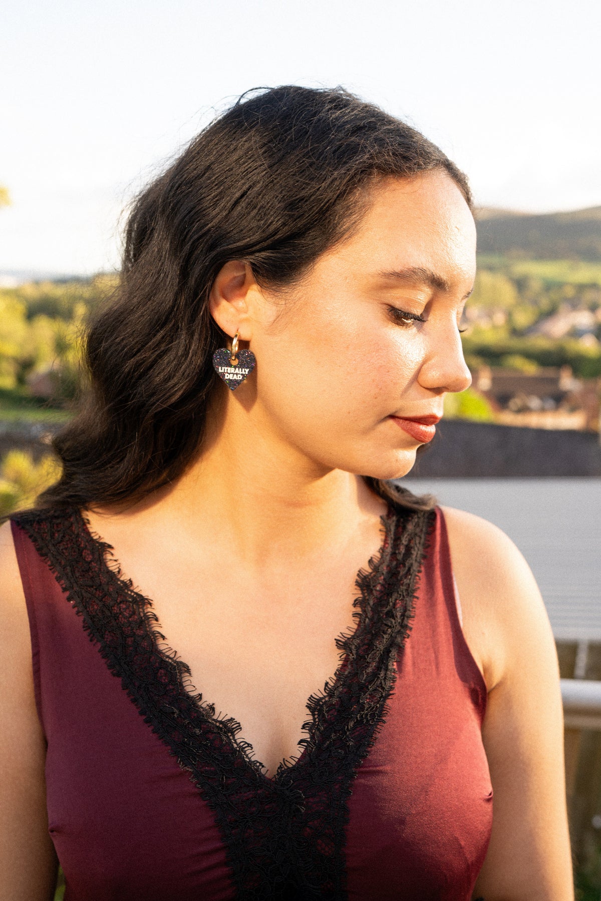 Literally Dead Heart Hoop Earrings | Gothic Statement Jewellery