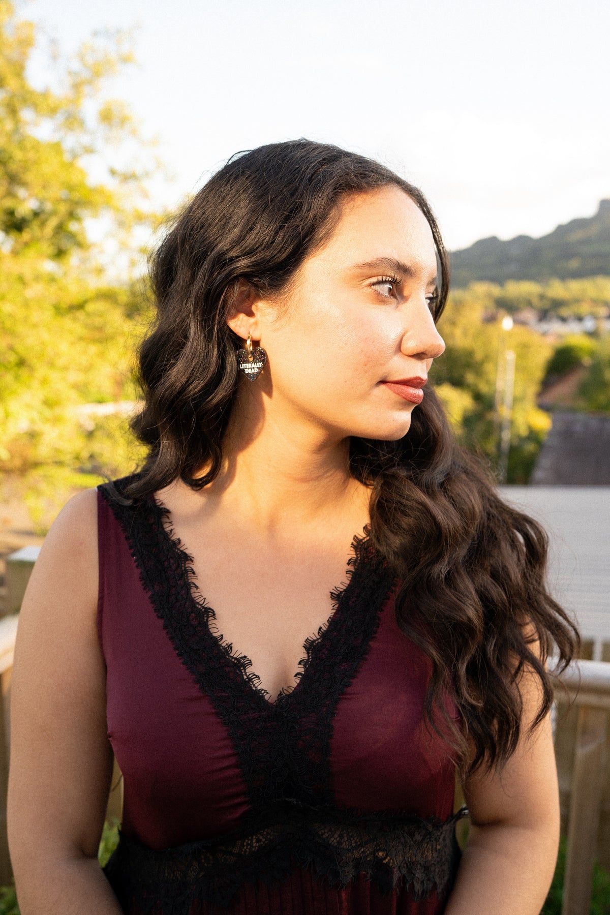 Literally Dead Heart Hoop Earrings | Gothic Statement Jewellery
