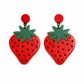 Strawberry Earrings UK – Cute Fruit Statement Drop Earrings (Red & Green Jewellery)