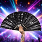 XL Festival Fan - Glitter, Black Beauty with matching Leg Holster