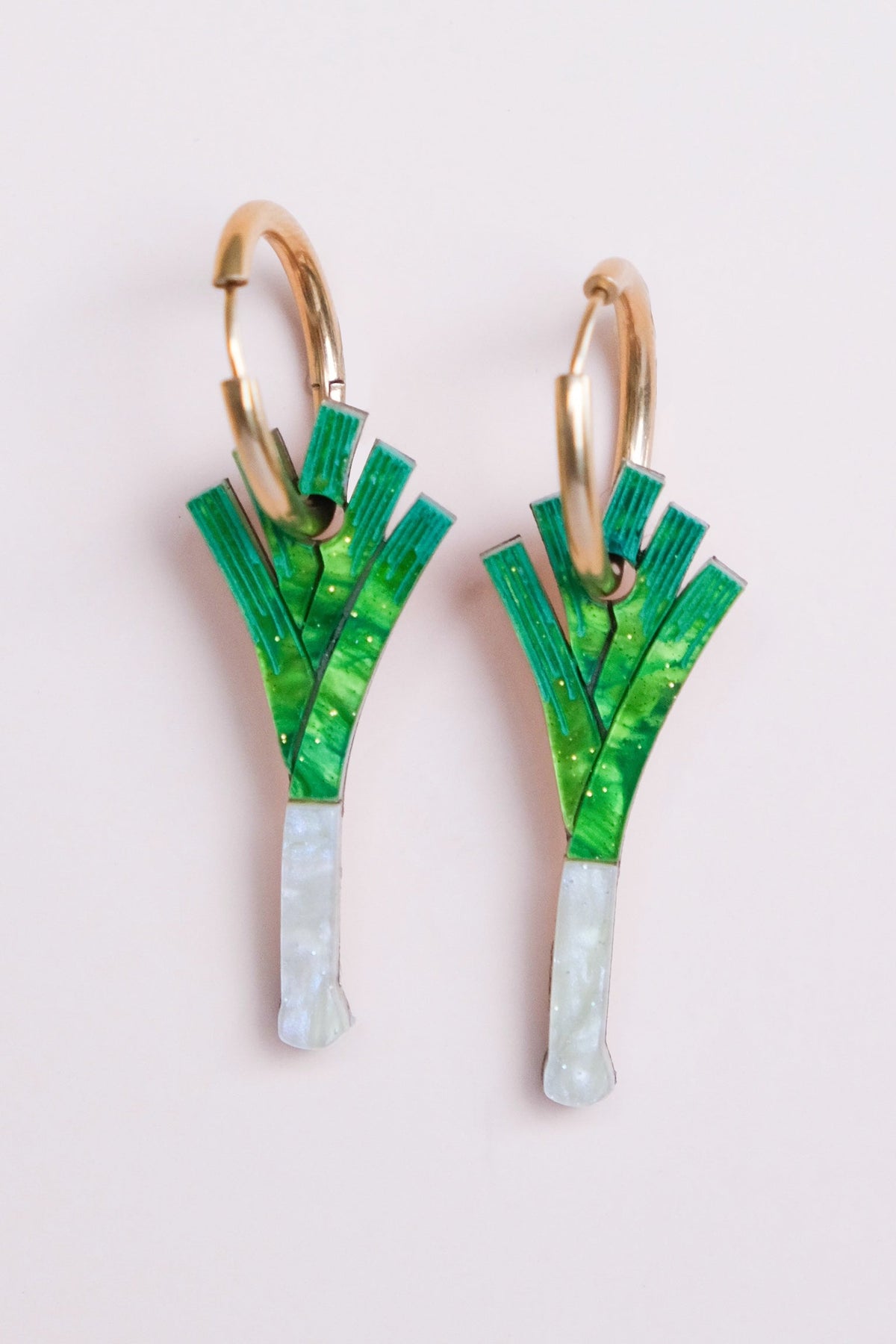 Leek Hoop Earrings | Quirky Food Jewellery