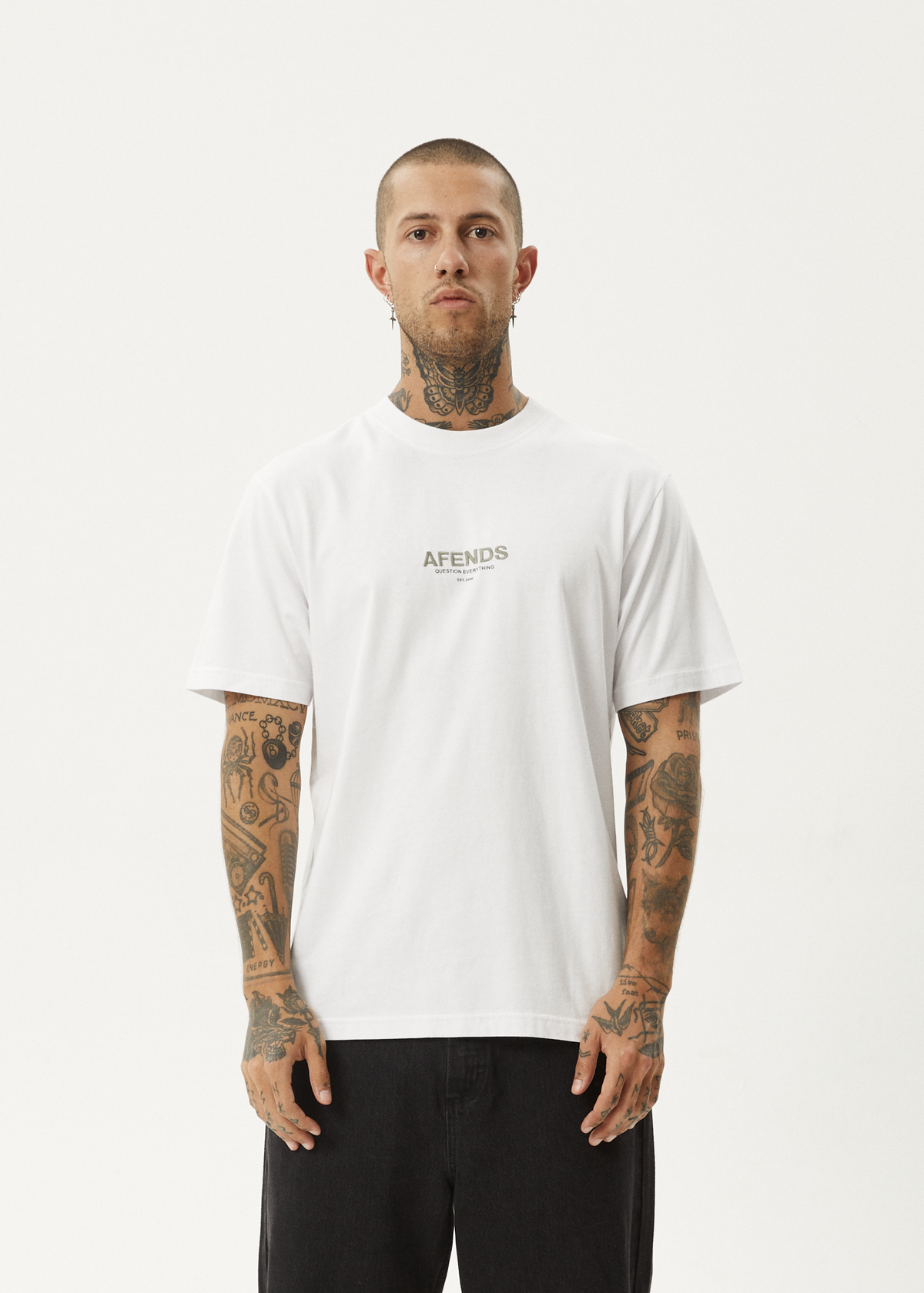 AFENDS Vinyl Retro T-Shirt – White